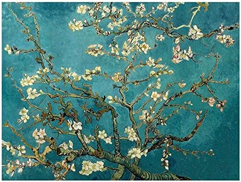 Alonline Art - Blossom Almond מאת Vincent van Gogh | תמונה ממוסגרת של אשור מודפסת על בד כותנה,